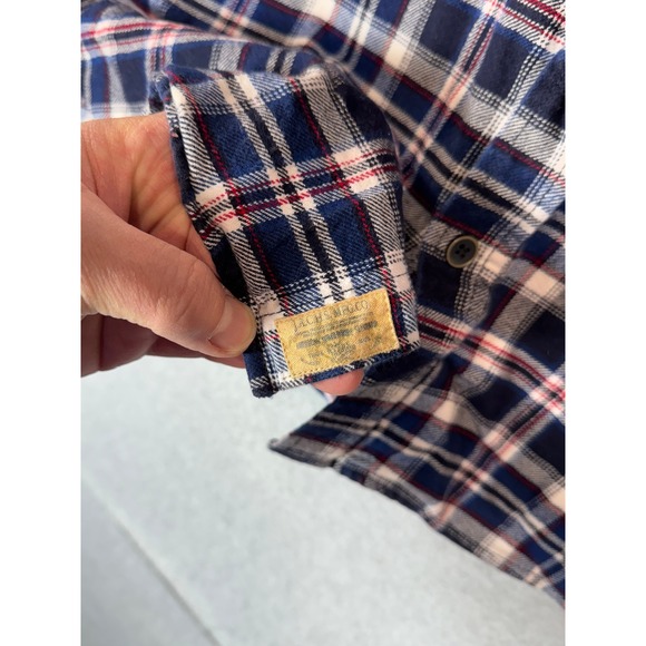 JACHS Flannel Shirt‎ Men's Large Multicolor Plaid 100% Cotton Pockets Button-Up - Picture 3 of 11